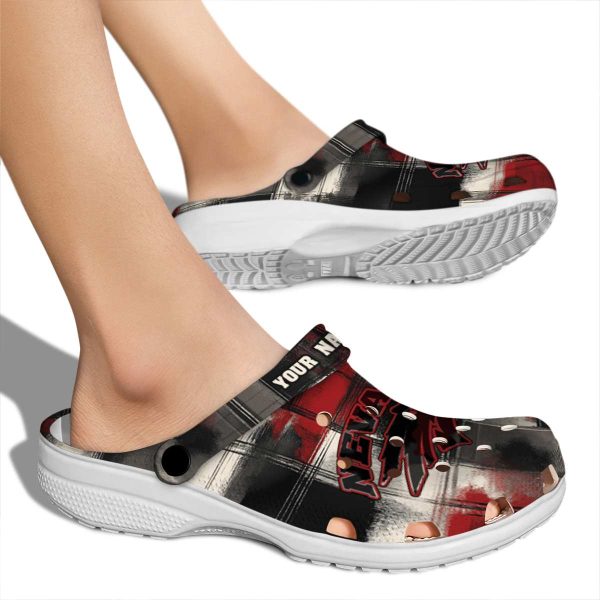 custom nevada wolf pack plaid fusion clog fashion forward