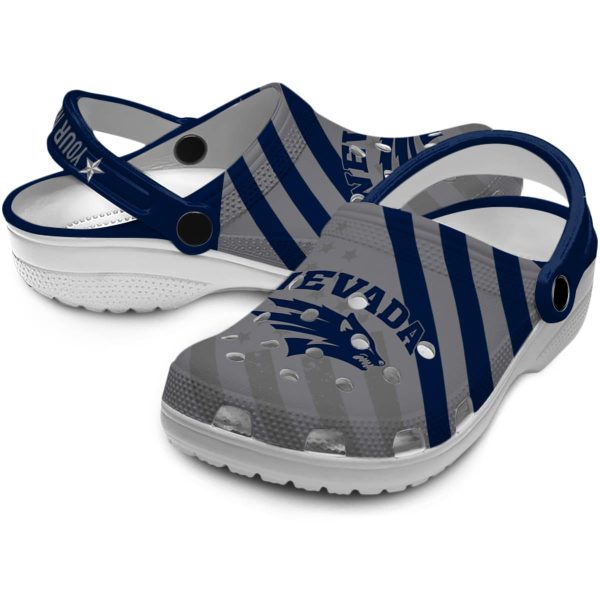 custom nevada wolf pack star spangled graphic clog high quality