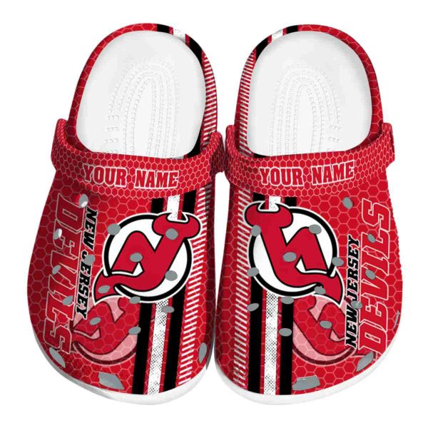 custom new jersey devils contrasting stripes clog best selling