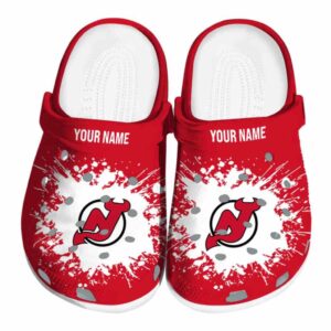 custom new jersey devils splatter background clog best selling