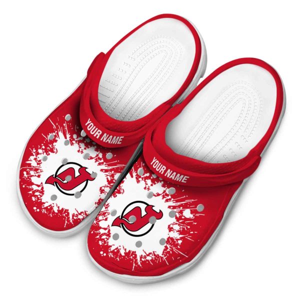 custom new jersey devils splatter background clog latest model