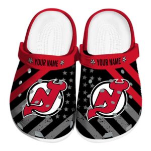 custom new jersey devils star spangled graphic clog best selling