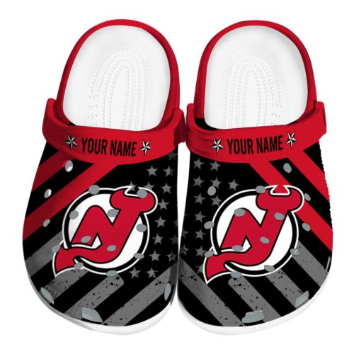 custom new jersey devils star spangled graphic clog best selling