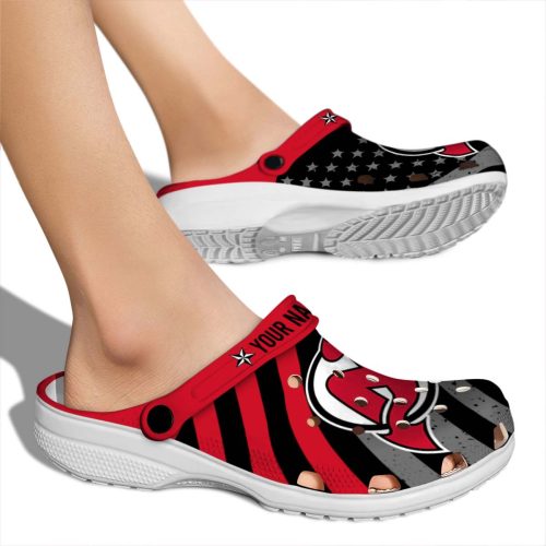 custom new jersey devils star spangled graphic clog fashion forward
