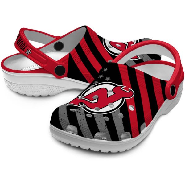 custom new jersey devils star spangled graphic clog high quality