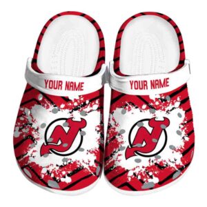 custom new jersey devils zigzag paint burst clog best selling