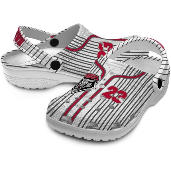 custom new mexico lobos pinstripe pattern clog high quality