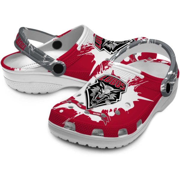 custom new mexico lobos splatter pattern clog high quality