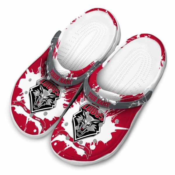 custom new mexico lobos splatter pattern clog latest model