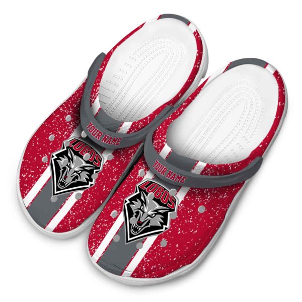 custom new mexico lobos vertical stripes clog latest model