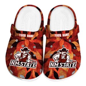 custom new mexico state aggies autumn leaves clog best selling