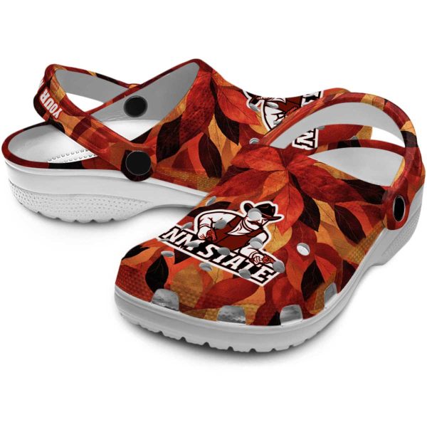 custom new mexico state aggies autumn leaves clog high quality