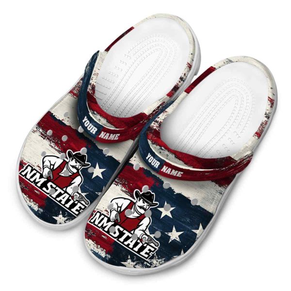 custom new mexico state aggies patriotic stripes clog latest model