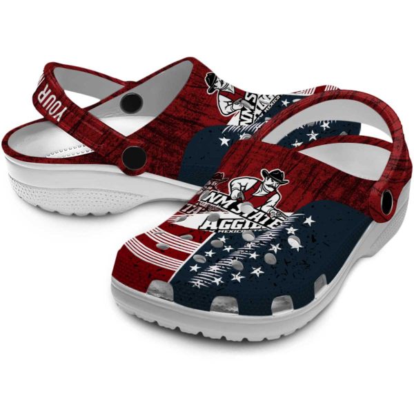 custom new mexico state aggies star spangled side pattern clog high quality