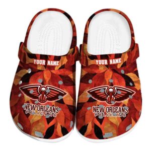 custom new orleans pelicans autumn leaves clog best selling