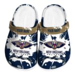 custom new orleans pelicans splatter pattern clog best selling