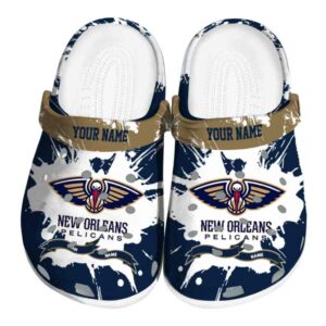 custom new orleans pelicans splatter pattern clog best selling