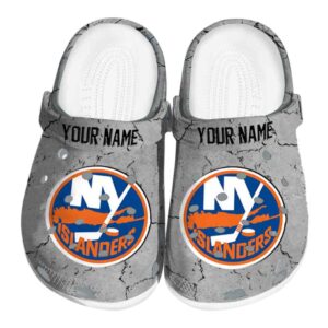 custom new york islanders cracked texture clog best selling