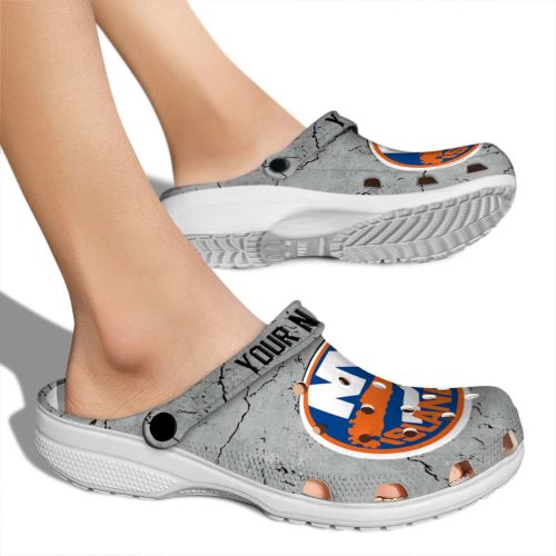 custom new york islanders cracked texture clog fashion forward