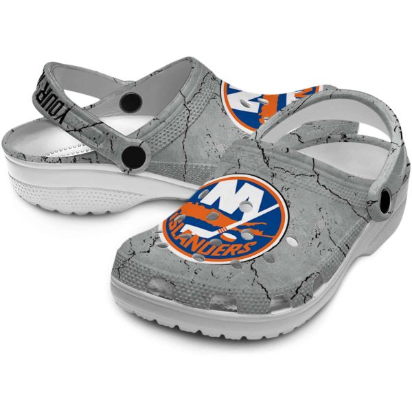 custom new york islanders cracked texture clog high quality