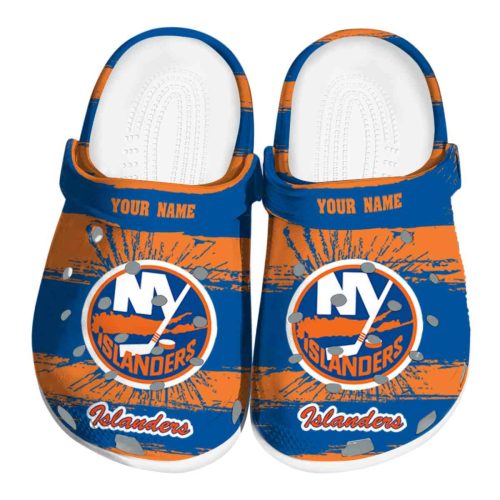 custom new york islanders paint splatter graphics clog best selling