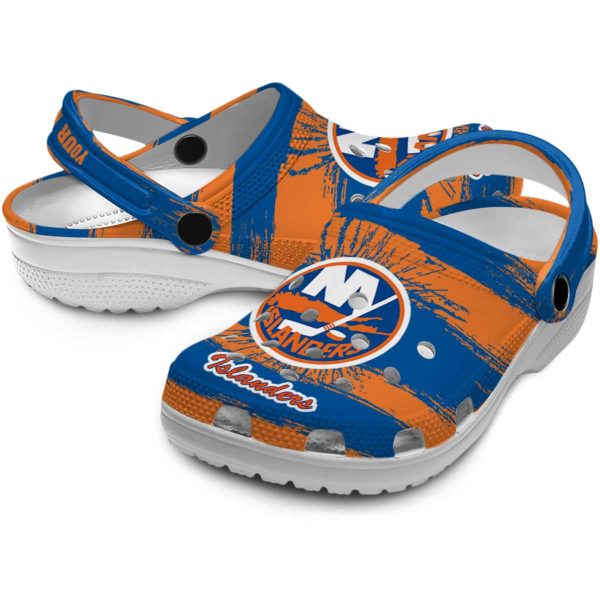 custom new york islanders paint splatter graphics clog high quality