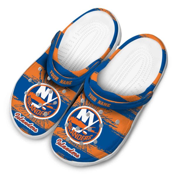 custom new york islanders paint splatter graphics clog latest model