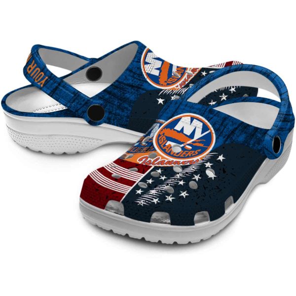custom new york islanders star spangled side pattern clog high quality