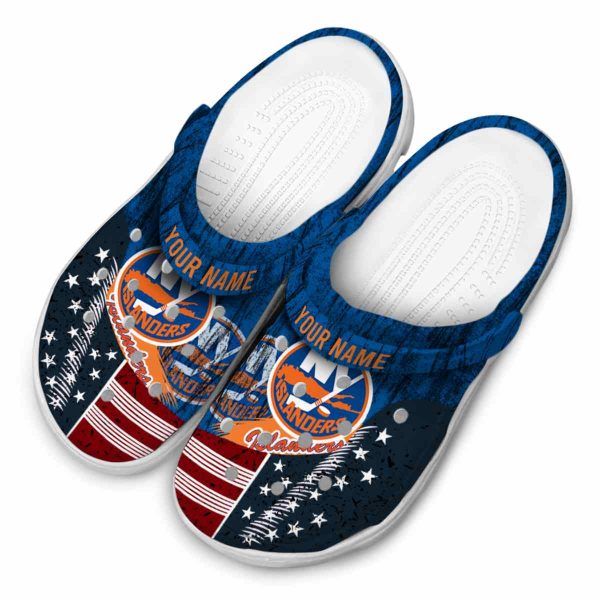 custom new york islanders star spangled side pattern clog latest model