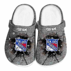 custom new york rangers cracked ground texture clog best selling