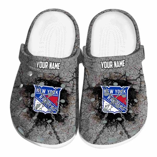 custom new york rangers cracked ground texture clog best selling