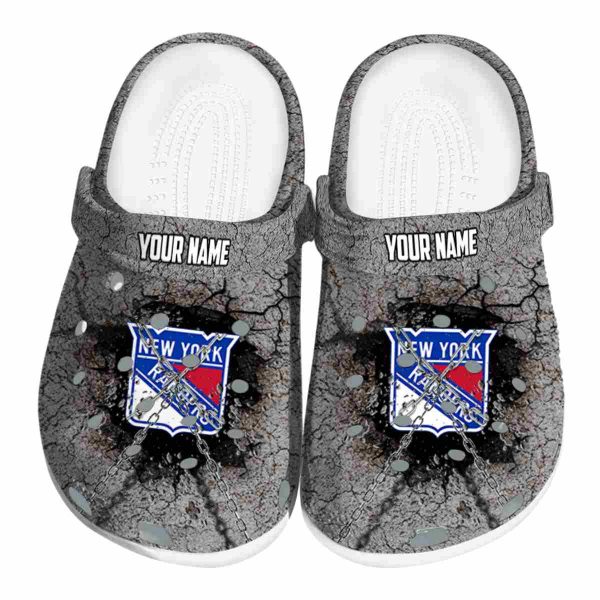 custom new york rangers cracked ground texture clog best selling