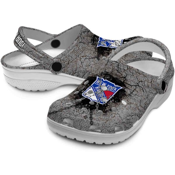 custom new york rangers cracked ground texture clog high quality