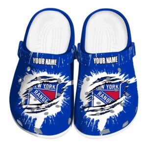 custom new york rangers splash motif background clog best selling