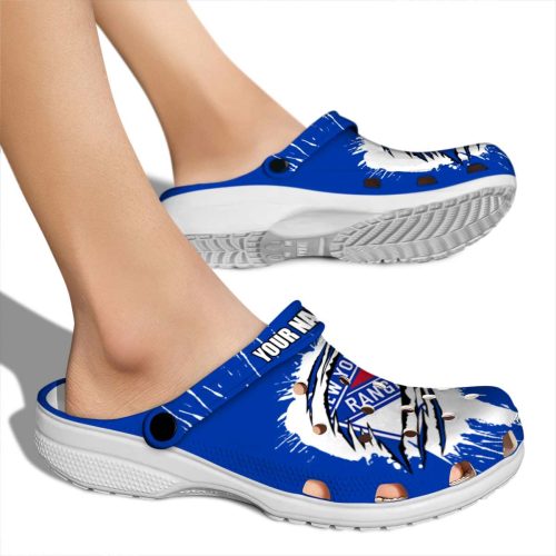 custom new york rangers splash motif background clog fashion forward