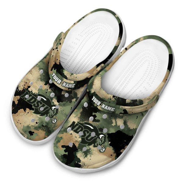 custom north dakota state bison camouflage craze clog latest model