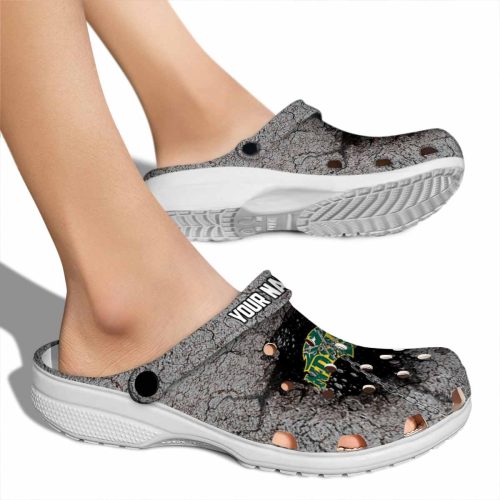 custom north dakota state bison cracked ground texture clog fashion forward