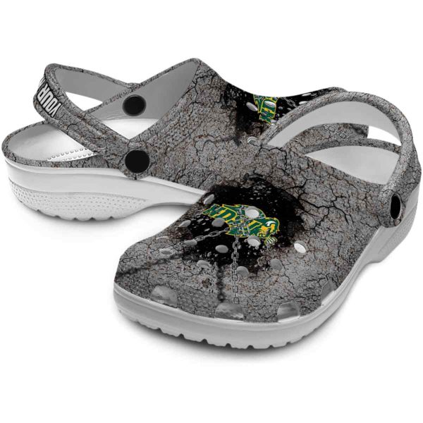 custom north dakota state bison cracked ground texture clog high quality