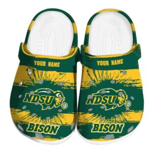 custom north dakota state bison paint splatter graphics clog best selling