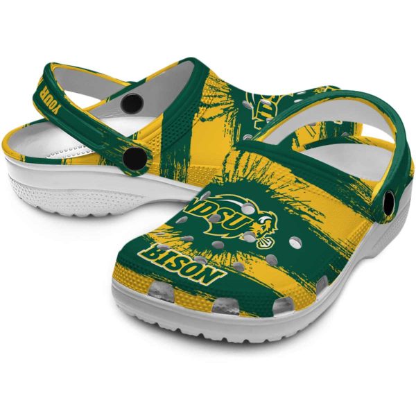 custom north dakota state bison paint splatter graphics clog high quality