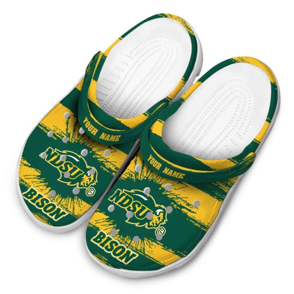 custom north dakota state bison paint splatter graphics clog latest model