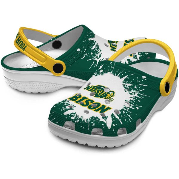 custom north dakota state bison splash art clog high quality