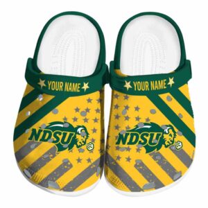 custom north dakota state bison star spangled graphic clog best selling