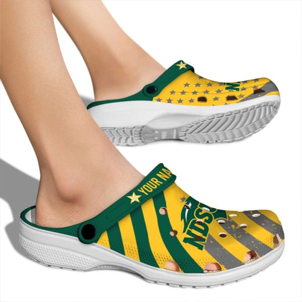 custom north dakota state bison star spangled graphic clog fashion forward