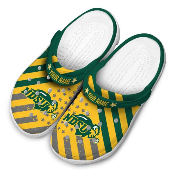 custom north dakota state bison star spangled graphic clog latest model