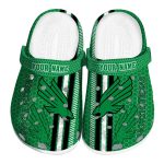 custom north texas mean green contrasting stripes clog best selling