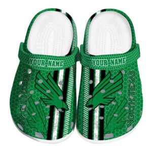 custom north texas mean green contrasting stripes clog best selling
