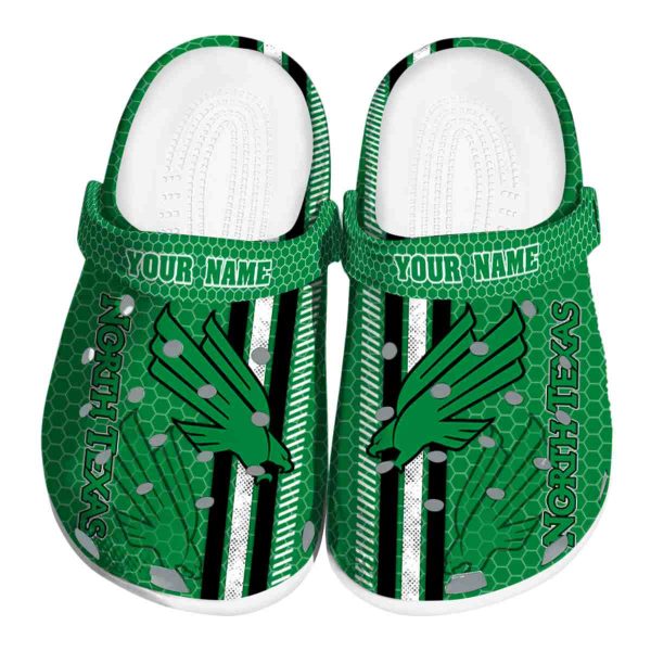 custom north texas mean green contrasting stripes clog best selling