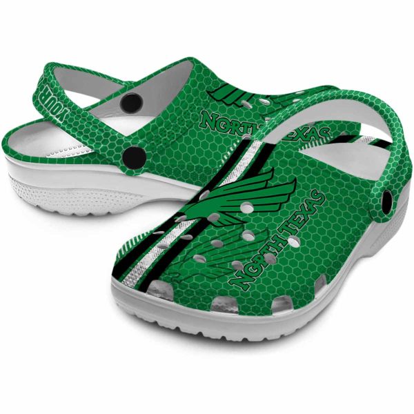 custom north texas mean green contrasting stripes clog high quality
