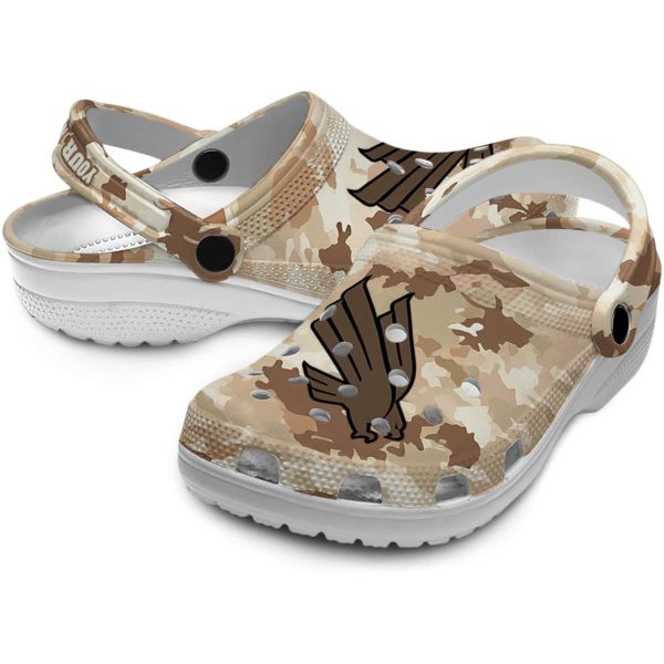 custom north texas mean green desert camo clog high quality